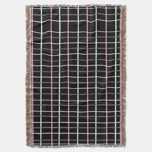 Raampaneel Afdrukken in zwart-wit met roze Deken (Voorkant Verticaal)