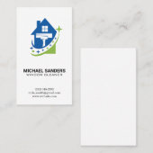Raamreinigers | Huis en Squeegee Logo Visitekaartje (Voorkant / Achterkant)