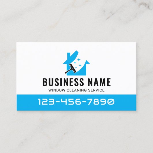 Raamreiniging Blue House Cleaning Service Visitekaartje (Voorkant)