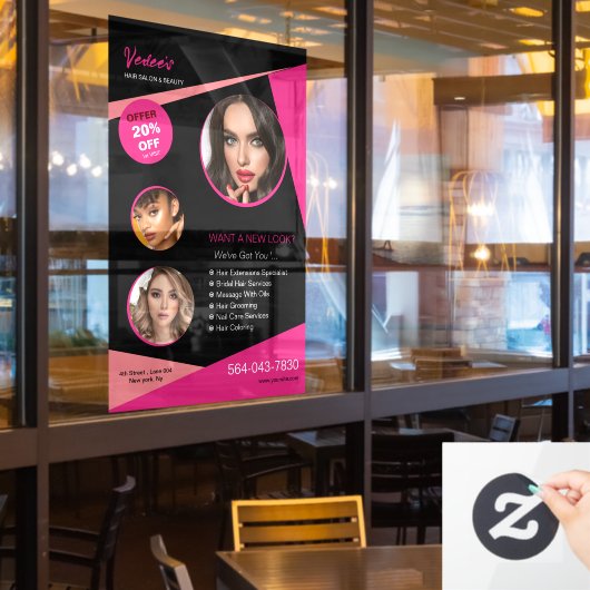 Raamsjabloon voor salonservices raamsticker (Restaurant Raam)