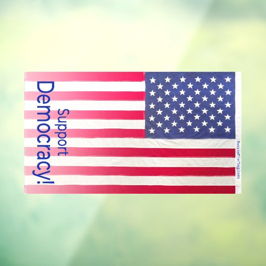 Raamsluiting met verticale afbeelding van "Support Raamsticker (Vel 3)