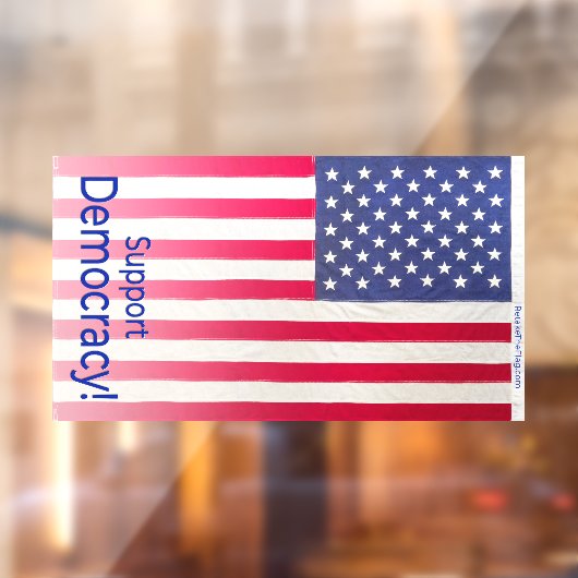 Raamsluiting met verticale afbeelding van "Support Raamsticker (Vel 2)