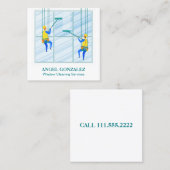 Raamspoeling met hoge resolutie vierkante visitekaartje (Voorkant / Achterkant)