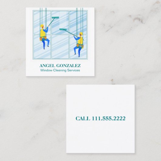 Raamspoeling met hoge resolutie vierkante visitekaartje (Voorkant / Achterkant)