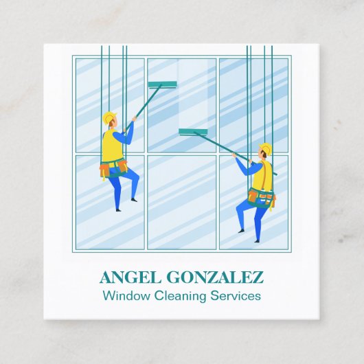 Raamspoeling met hoge resolutie vierkante visitekaartje (Voorkant)