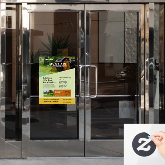 Raamsticker voor gazonverzorgingsdiensten (Kantoordeur)