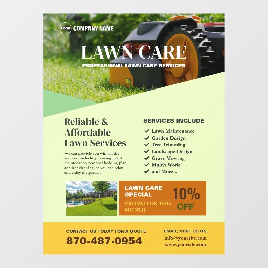 Raamsticker voor gazonverzorgingsdiensten (Vel)