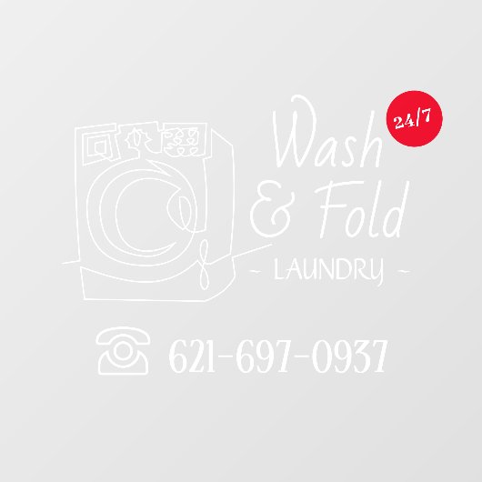 Raamsticker wasdienst (Vel)