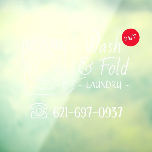 Raamsticker wasdienst (Vel 3)