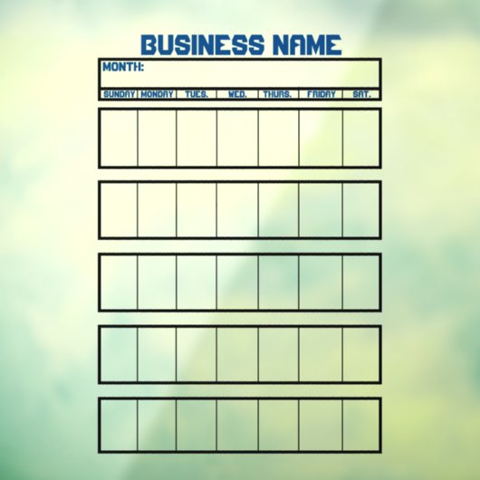 Raamstickers Kalender Niet-Magnetische Whiteboards Raamsticker (Vel 3)