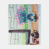 Raamthee en Bloemen Fleece Deken (Voorkant)