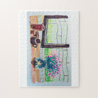Raamthee en Bloemen Legpuzzel