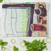 Raamthee en Bloemen Theedoek (Gevouwen)