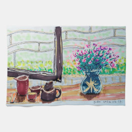 Raamthee en Bloemen Theedoek