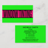 Raamverven Neon Green en Hot Pink Visitekaartje (Voorkant / Achterkant)