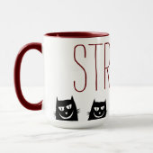 "RAAR" 5 ZWARTE KATTEN, KOFFIEBEKER MOK (Links)