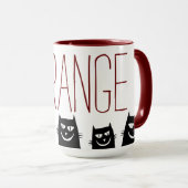 "RAAR" 5 ZWARTE KATTEN, KOFFIEBEKER MOK (Voorkant rechts)