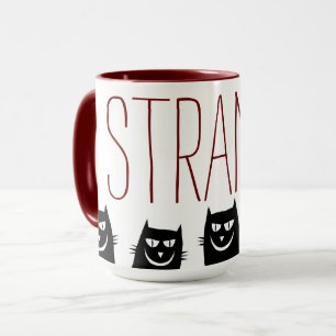 "RAAR" 5 ZWARTE KATTEN, KOFFIEBEKER MOK