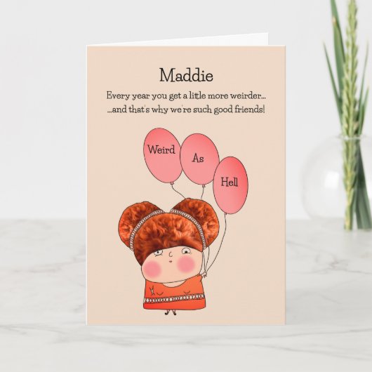 Raar beste vriend kaart (Voorkant)