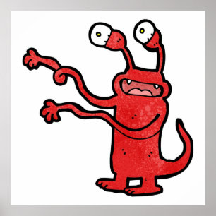 raar cartoon monster poster