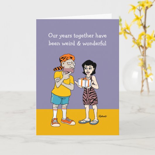 Raar en schitterend Jubileum Kaart (Gele Bloem)