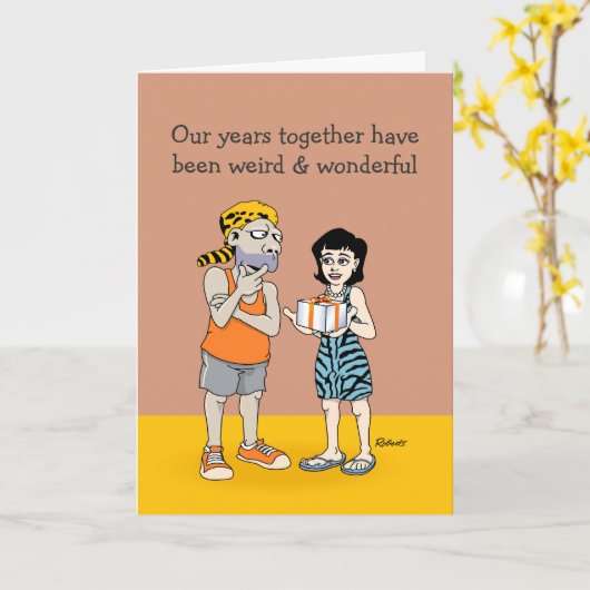 Raar en schitterend Jubileum Kaart (Gele Bloem)