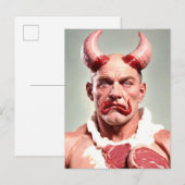 Raar Gehoornd Meat Man Briefkaart (Voorkant / Achterkant)