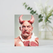Raar Gehoornd Meat Man Briefkaart (Staand voorkant)