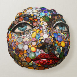 Raar gezichtskussen rond kussen