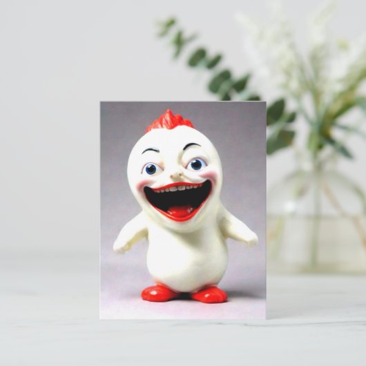 Raar grappig beeldje briefkaart (Staand voorkant)