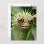 Raar grappig groen wezen briefkaart (Voorkant / Achterkant)