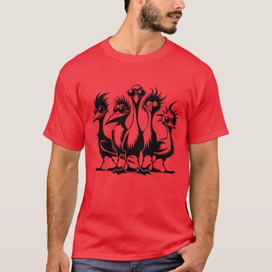 Raar Grappig Vogel Groep jongen T-shirt (Voorkant)