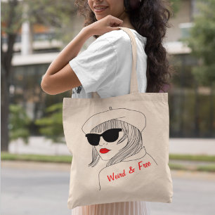 Raar & Gratis Quote L Elegant Stijlvol Lineair Vro Tote Bag