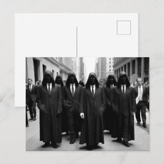 Raar griezelig hooded mensen briefkaart (Voorkant / Achterkant)