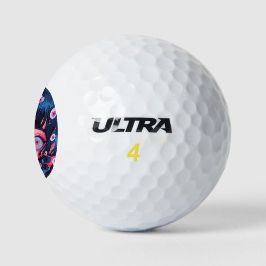 Raar griezelig schattig anime meisje golfballen (Logo)