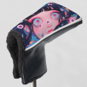 Raar griezelig schattig anime meisje golfheadcover (3/4 voorkant)