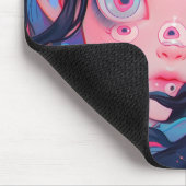 Raar griezelig schattig anime meisje muismat (Hoek)