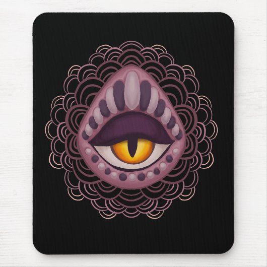 Raar grillig spookachtig oog muismat (Voorkant)
