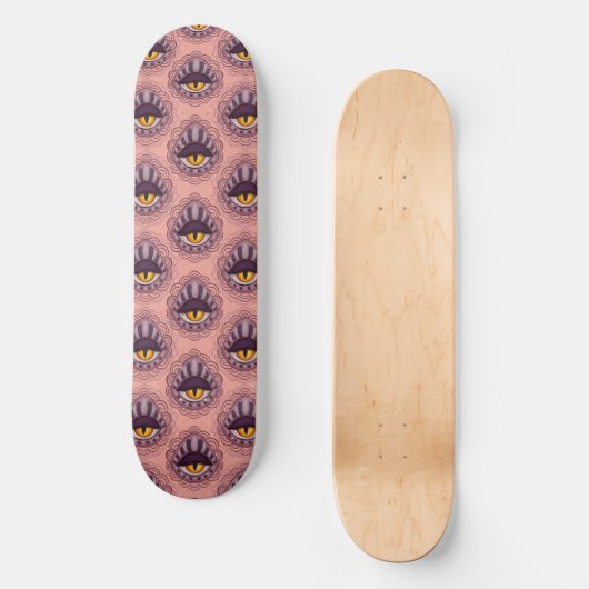 Raar grillig spookachtig oog persoonlijk skateboard (Voorkant)
