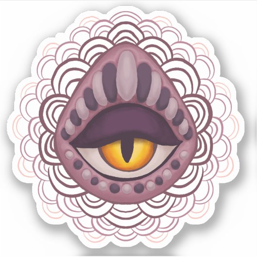 Raar grillig spookachtig oog sticker (Voorkant)