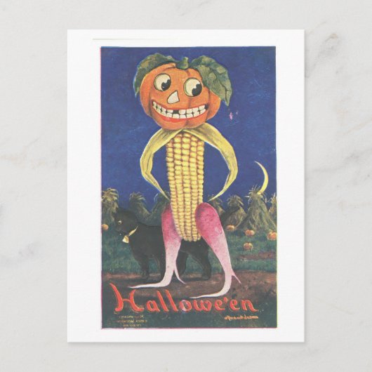 Raar  Groente Jack-o-Lantern Briefkaart (Voorkant)