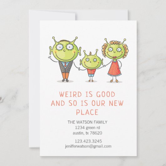 Raar is een goede familie verhuisaankondiging Kaar Kaart (Voorkant)