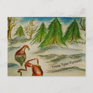 Raar kerstschilderij feestdagenkaart