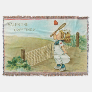 Raar Kitsch Tennis Valentijnskaart, circa 1915 Deken
