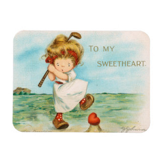 Raar Kitsch Valentijnsdag Thema Golf, circa 1915 Magneet