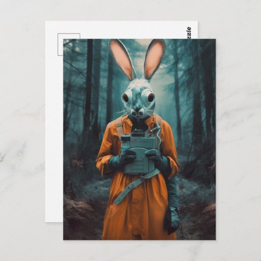 Raar Konijn Briefkaart (Voorkant / Achterkant)