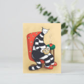 Raar lezen kat kunst briefkaart (Staand voorkant)