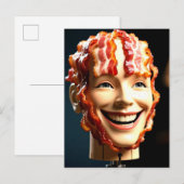 Raar Mannequin Hoofd met Bacon Briefkaart (Voorkant / Achterkant)