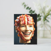 Raar Mannequin Hoofd met Bacon Briefkaart (Staand voorkant)