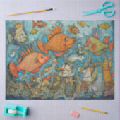 Raar onder het Zee Cartoon Kinder collage decoupag Tissuepapier (Craft)